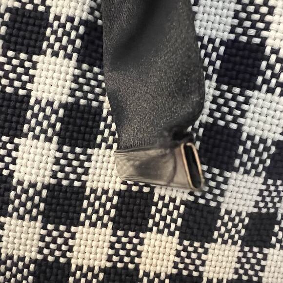 Mother of Pearl checkered tweed gingham mock neck top with side slits sz 4 - Picture 9 of 10